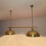 Large double vintage brass pendant light from the 60s