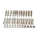 Silver metal fish service