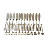 Silver metal fish service