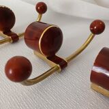 Art deco bakelite brass hooks