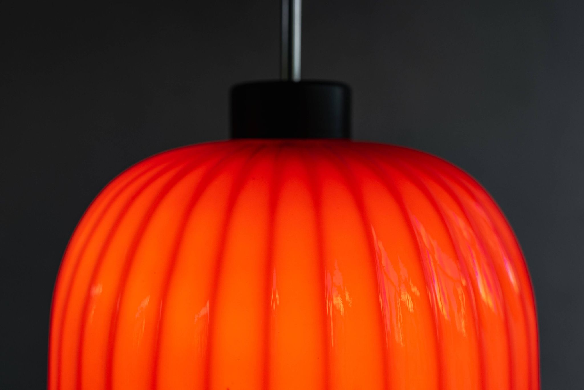Vintage Czechoslovak Glass Hanging Lamp By Osvětlovací Sklo, 1970s