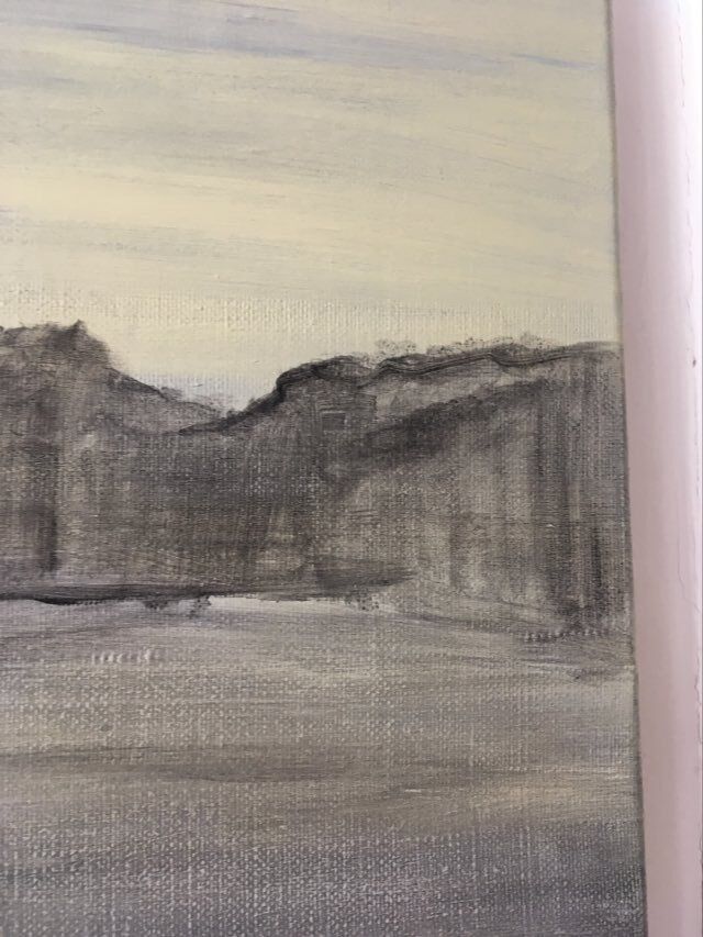 Oil painting on canvas meditative landscape