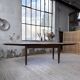 Solid oak farmhouse table with integrated extensions 1950