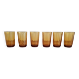 Set of 6 amber water glasses