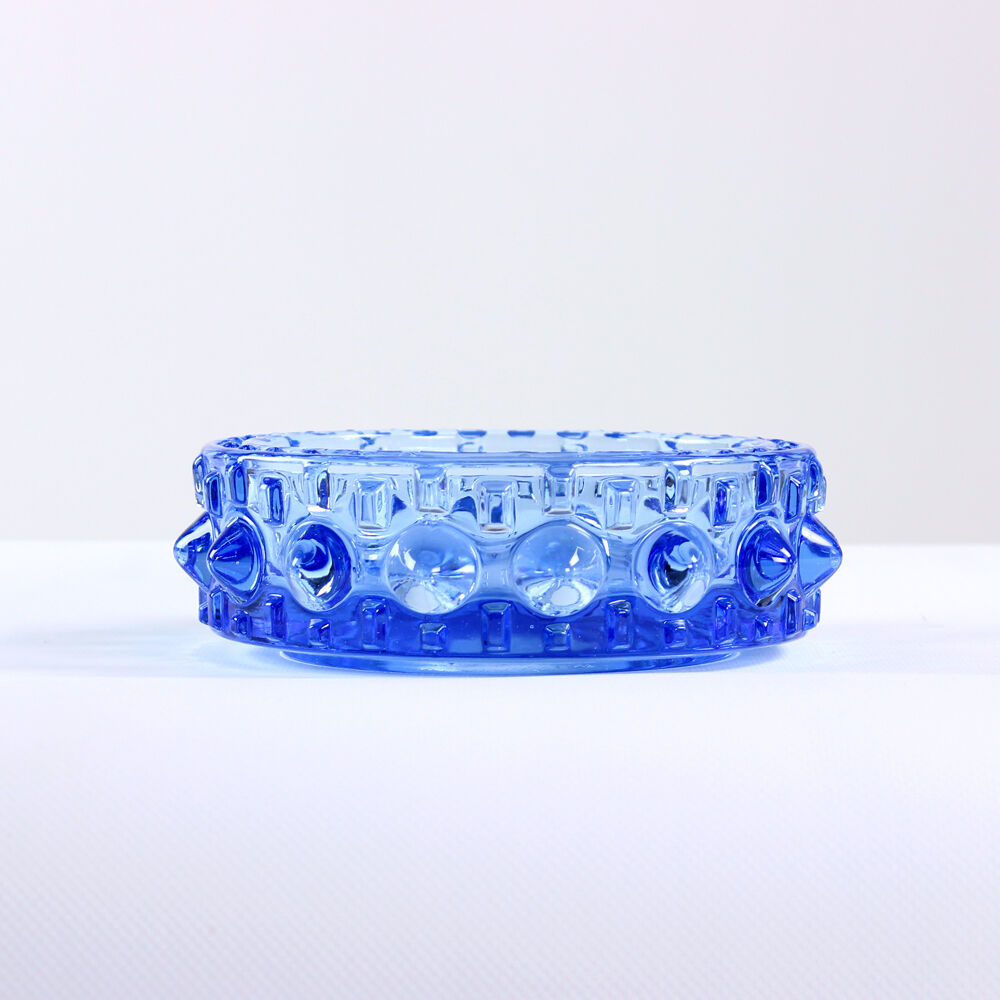 Midcentury bowl in blue glass, design by Frantisek Pečený, czechoslovakia 1960s