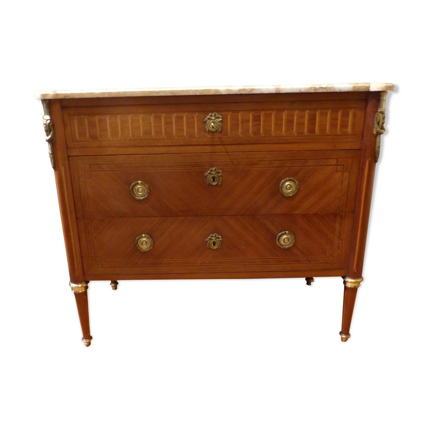 Louis XVI-style dresser marked on marble