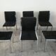 Set of 6 chairs Italian chrome and velvet black 70s