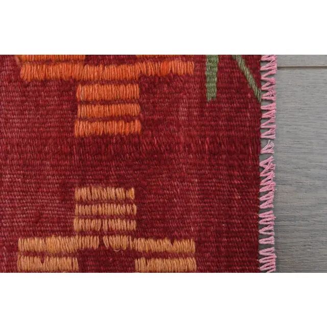 1970s Turkish Hand-Knotted Wool Cotton Red Area Rug 189x307