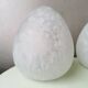 Set of 2 vintage white glass table lamps, 80s