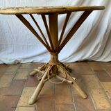 Table ronde en châtaignier vintage