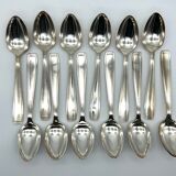 Ercuis 12 spoons soup model carthage silver metal art deco in a case