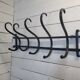Antique coat rack in curved wood 5 hooks