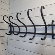 Antique coat rack in curved wood 5 hooks