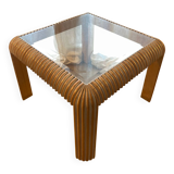 Vintage 80s limewashed gadroon coffee table