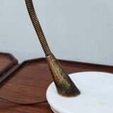 Oscar Torlasco for Lumen rare 1950s Italian table lamp in brass and marble