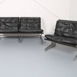 Fabricius & Kastholm Bo-Ex Set BO-562 leather sofa and BO-561 armchair 1960