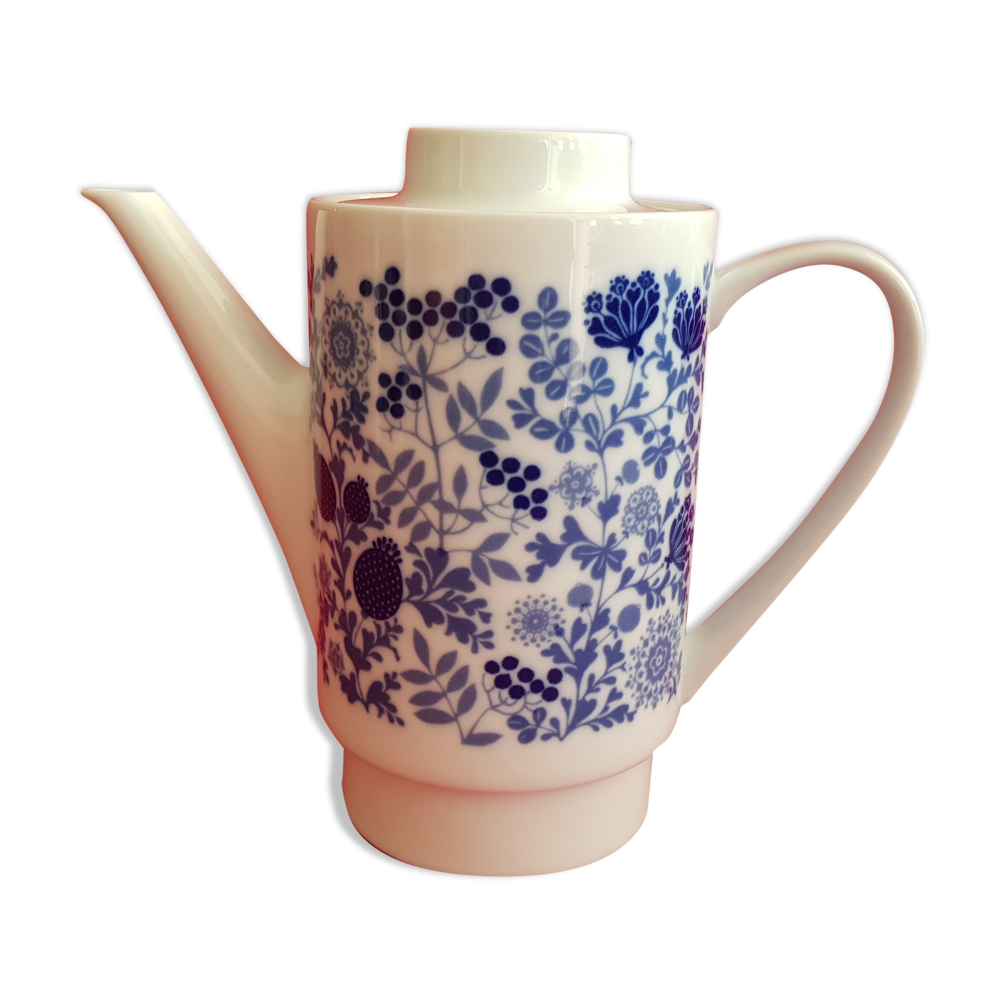 Melitta porcelain teapot white blue decoration