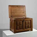 Rustic Oak paneled Trunk or chest, France 18th Century