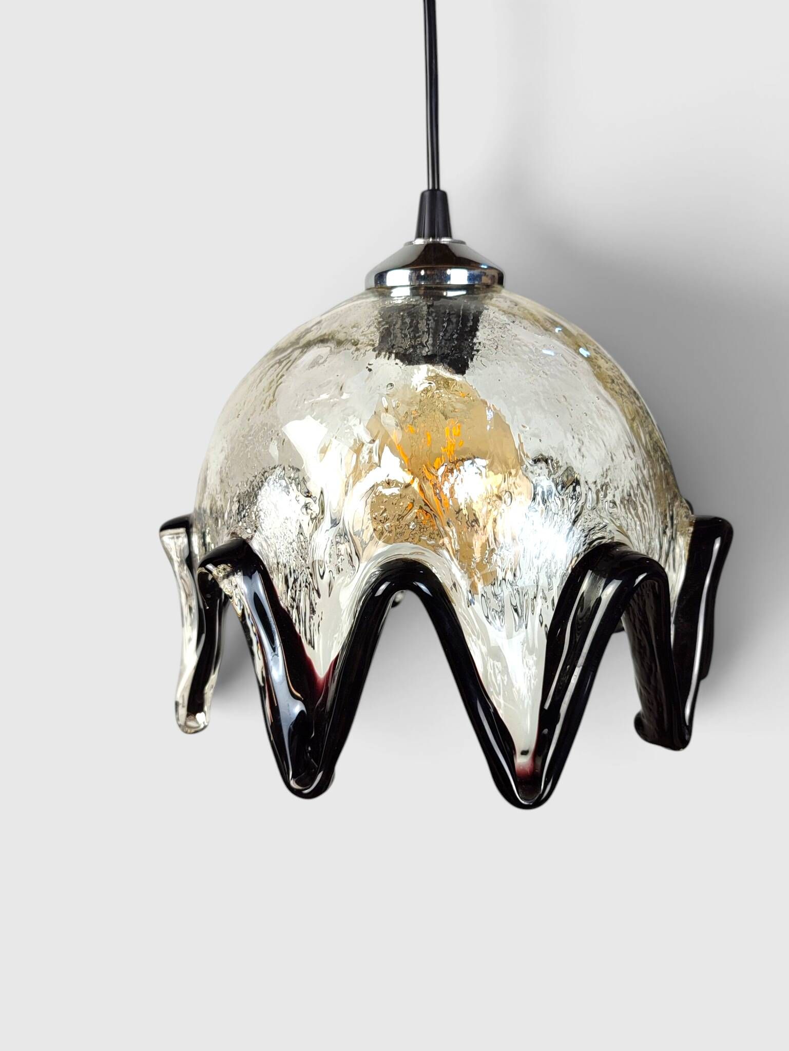Organic suspension lamp Space Age in Murano glass by Mazzega – 1970s