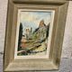 Antique 19th Century Landscape Church Steeple Oil Painting