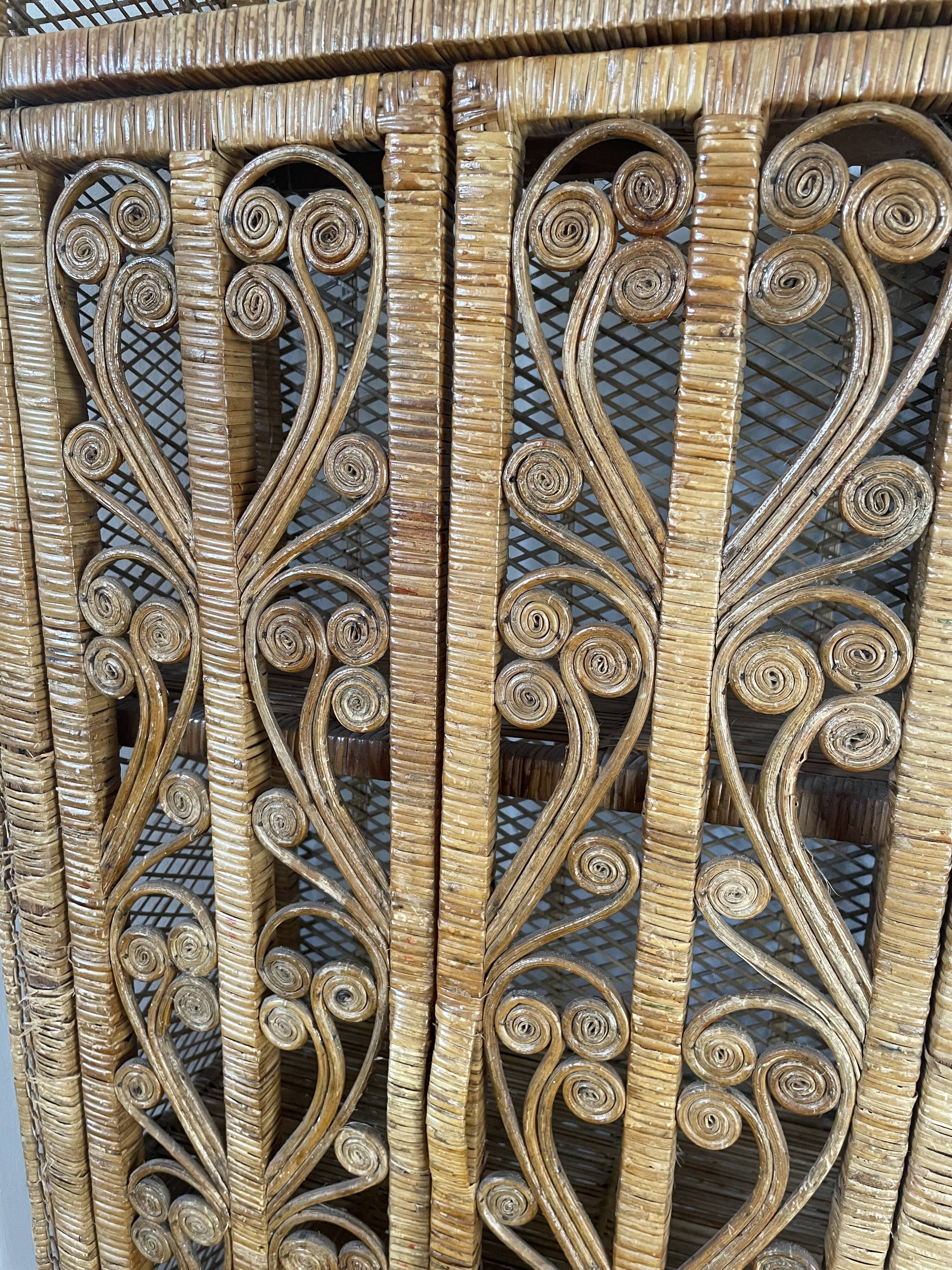 Peacock rattan bookshelf