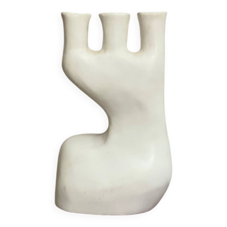 Vase sculpture blanc buste minimaliste céramiblanc sculptural contemporain