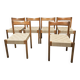 6 chaises Scandinave 1960" sangles tressées