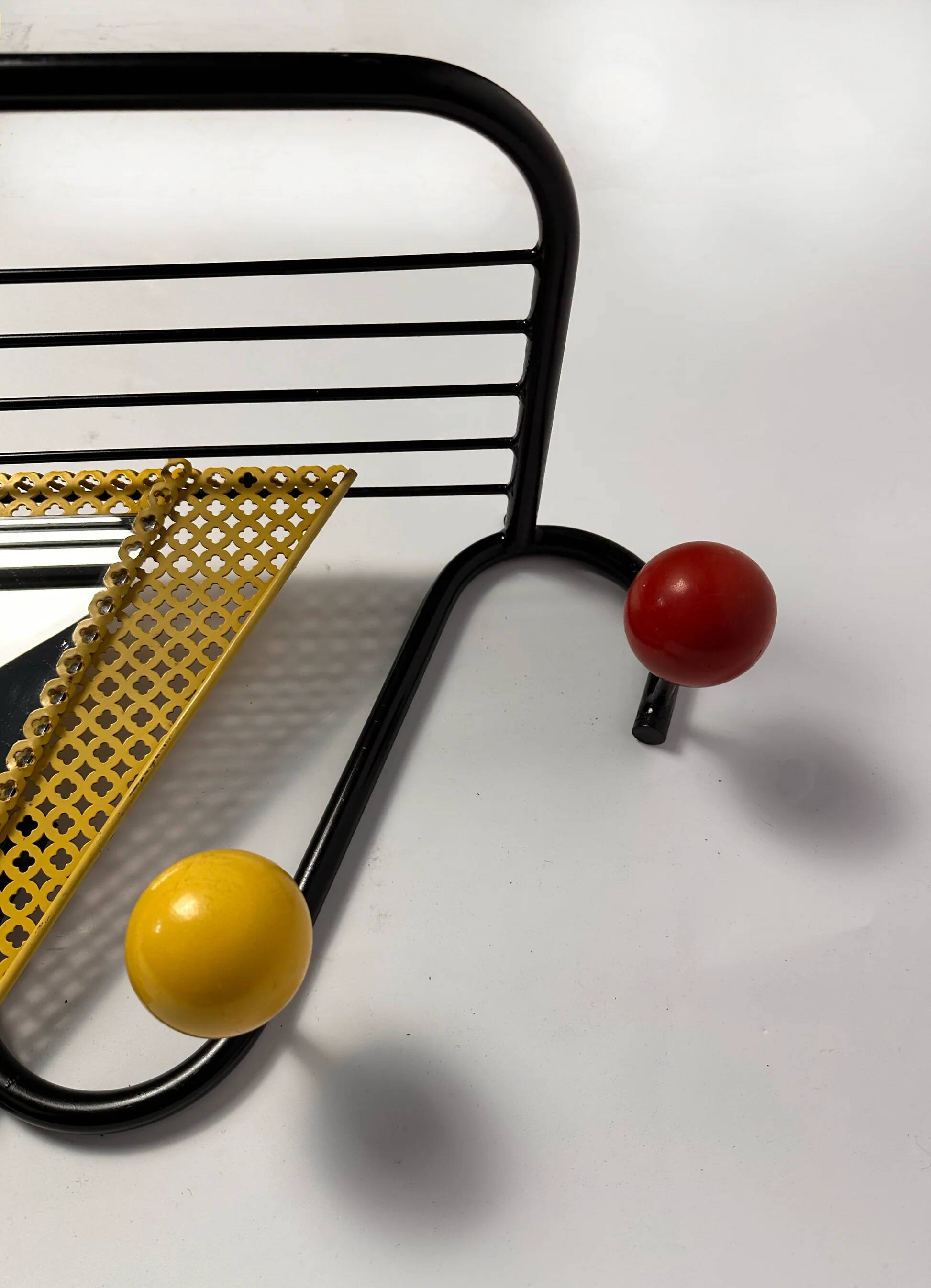 Colourful coat rack from the 1950s in the style of Mathieu Matégot.