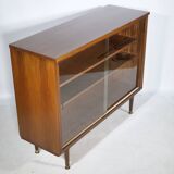 Showcase Cabinet 1960s Sideboard Sliding Door Walnut