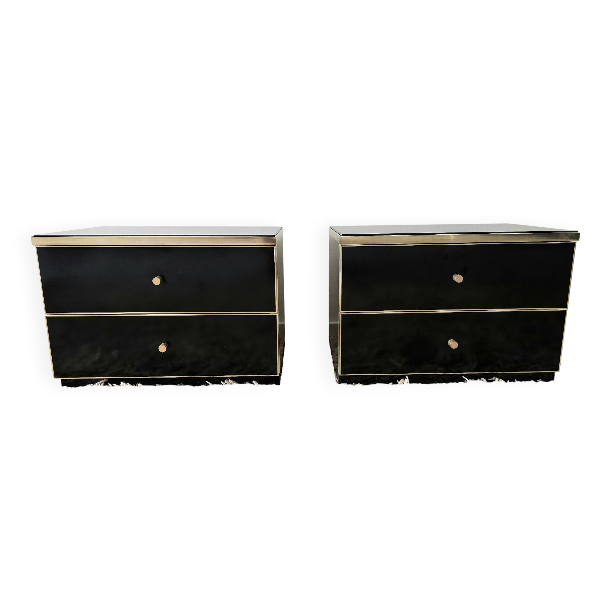 Pair of bedside tables Maison Roméo Paris by Jean-Claude Mahey, 1970s