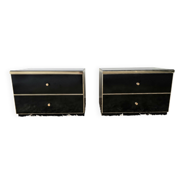 Pair of bedside tables Maison Roméo Paris by Jean-Claude Mahey, 1970s