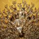 Stilkronen gold-plated brass and crystal glass chandelier, Italy 1970s