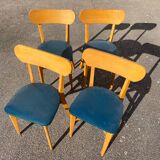 Set of 4 green bistro chairs