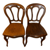 Pair of Art Nouveau chairs in bent wood, circa 1900 — Thonet spirit, yours.