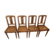 Lot de 4 anciennes chaises cannées en bois art déco