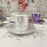 Set of 5 iridescent harlequin espresso coffee cups