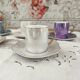 Set of 5 iridescent harlequin espresso coffee cups