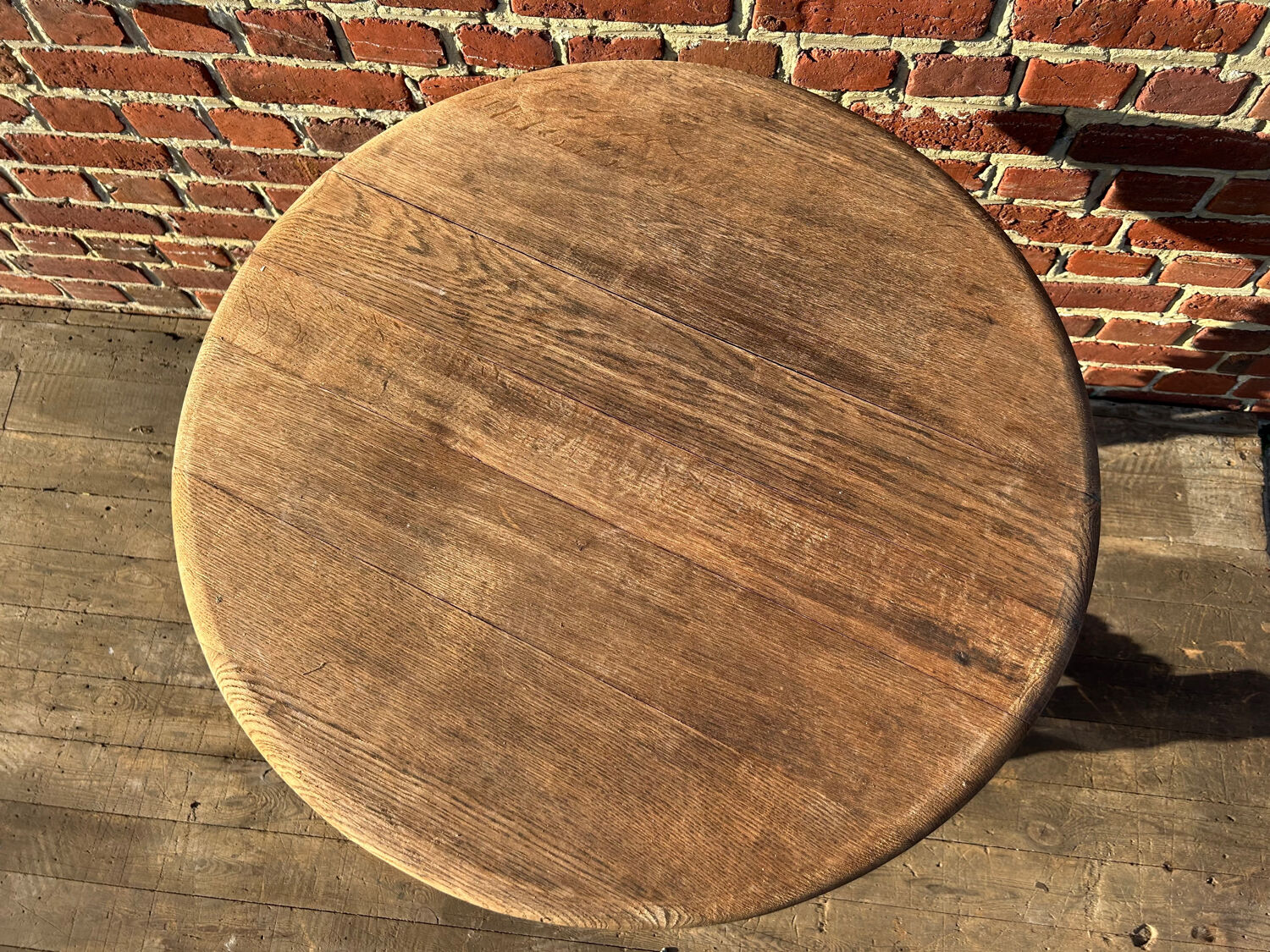 Small round oak table