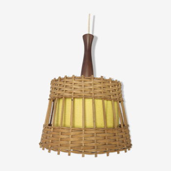 Vintage scandinavian rattan hanging 1960s