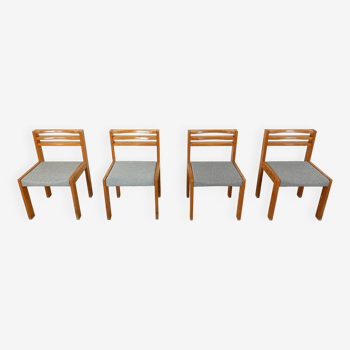 Ensemble de 4 chaises à repas SG 1200 en pin par Cees Braakman, 1970