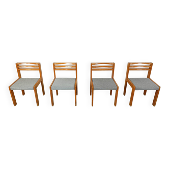 Ensemble de 4 chaises à repas SG 1200 en pin par Cees Braakman, 1970