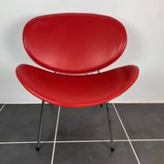 Fauteuil lounge rouge style Pierre Paulin 1980