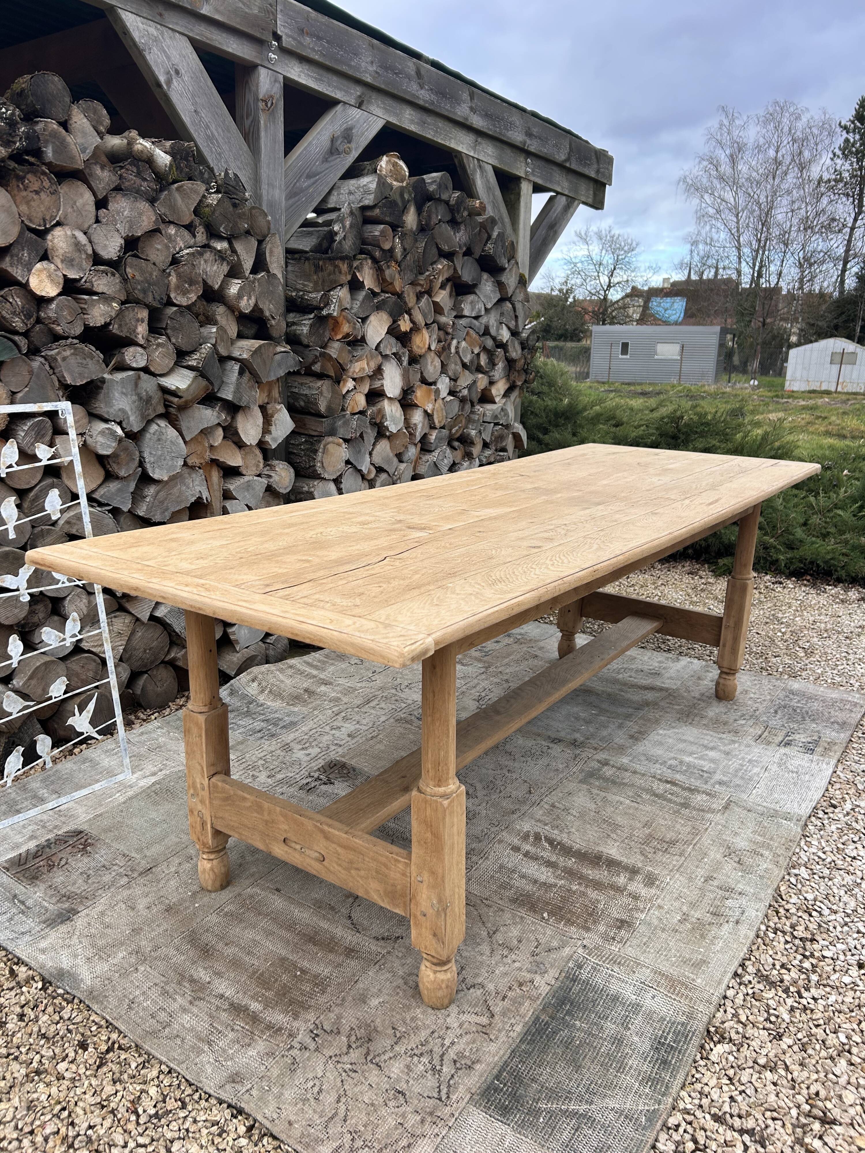 Solid oak farmhouse table 233cm