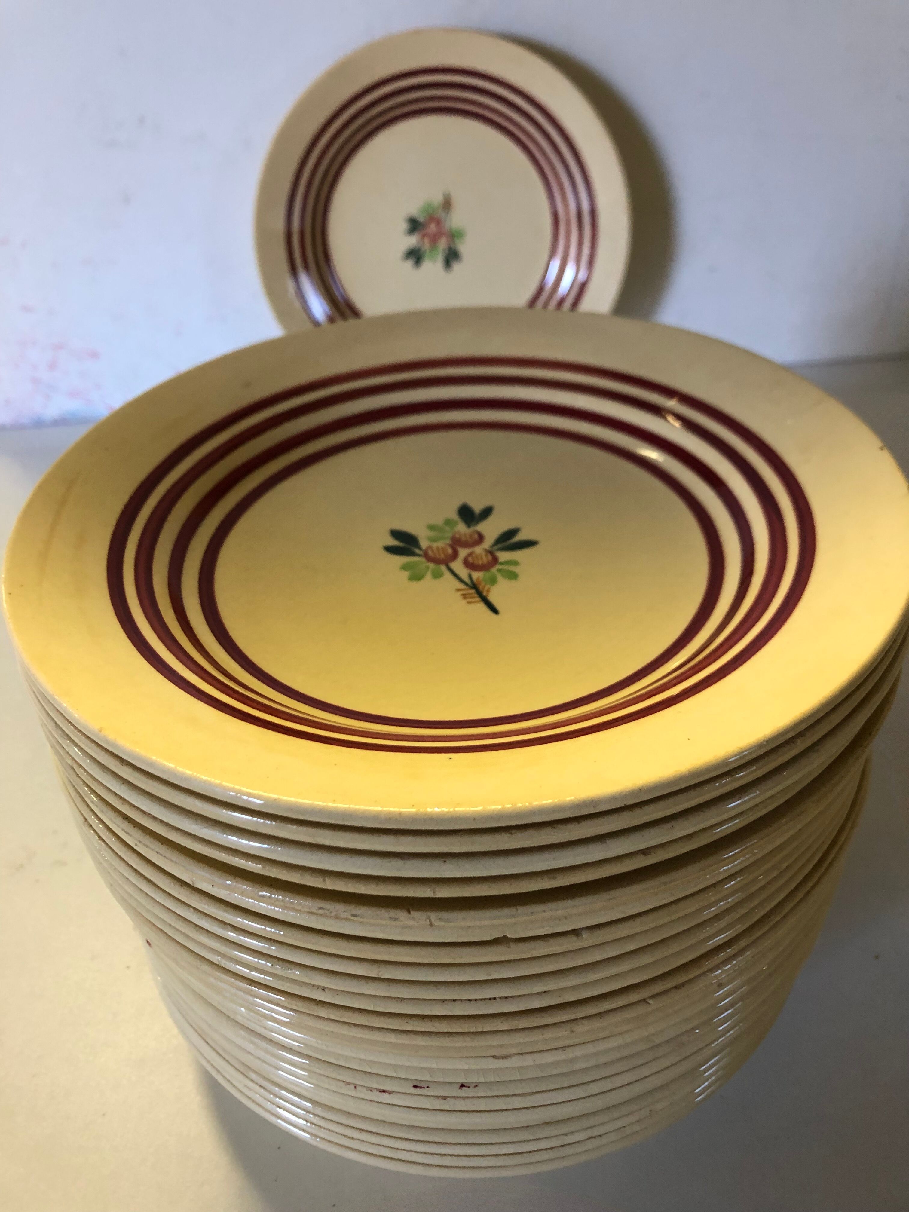 24 hollow faience plates by GIEN