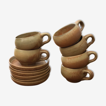 Set of 6 cups in sandstone