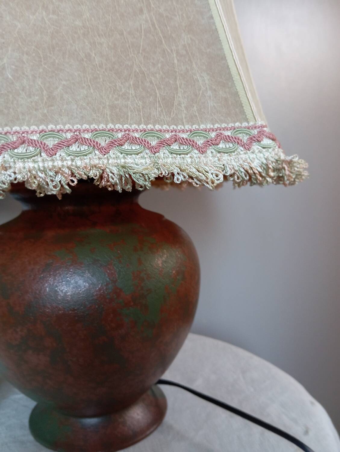 Vintage, aged copper metal lamp base