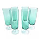 6 old champagne flutes luminarc green clear h14 cm