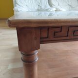 Vintage wooden and glass coffee table