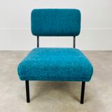 Modernist heater 50s vintage blue buckle fabric