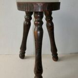 Solid pine tripod stool, rustic style